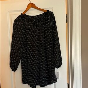 Croft & Barrow Black and White 3/4 Sleeve Relaxed Blouse NWT